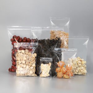 PP Ziplock Bag for food packaging with clear reclosable polypropylene bags for snacks, tea, grains and dry food
