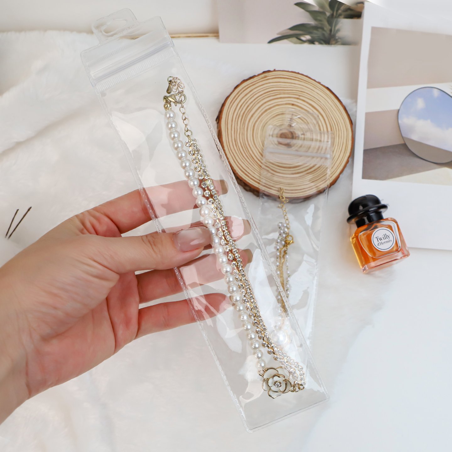 Long PVC Ziplock Bag with Hanging Hole for Jewelry Packaging - 图片 2