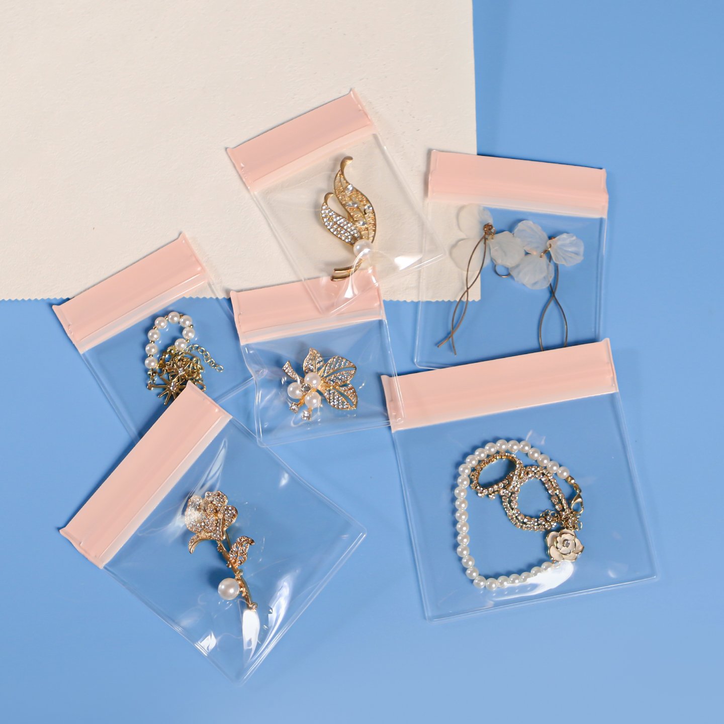 EVA Jewelry Ziplock Bag – Pink Zipper Custom Jewelry Packaging Pouch - 图片 2