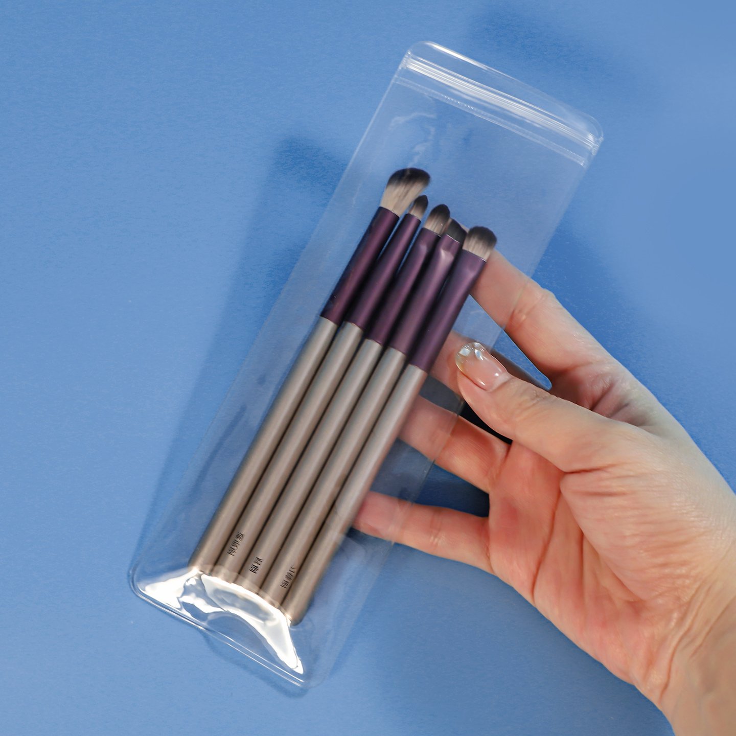 Long PVC Ziplock Bag for Makeup Brushes & Cosmetic Tools Packaging - 图片 4