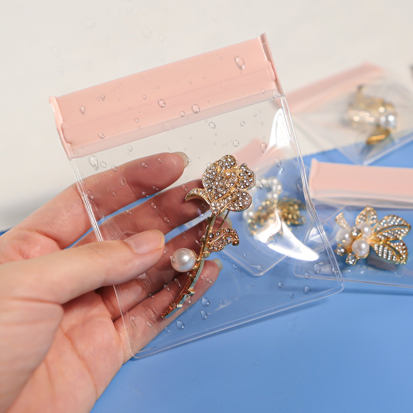 EVA Jewelry Ziplock Bag – Pink Zipper Custom Jewelry Packaging Pouch - 图片 5