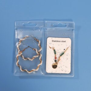 PVC Flap Bag with Hang Hole for clear waterproof jewelry packaging and retail hanging display